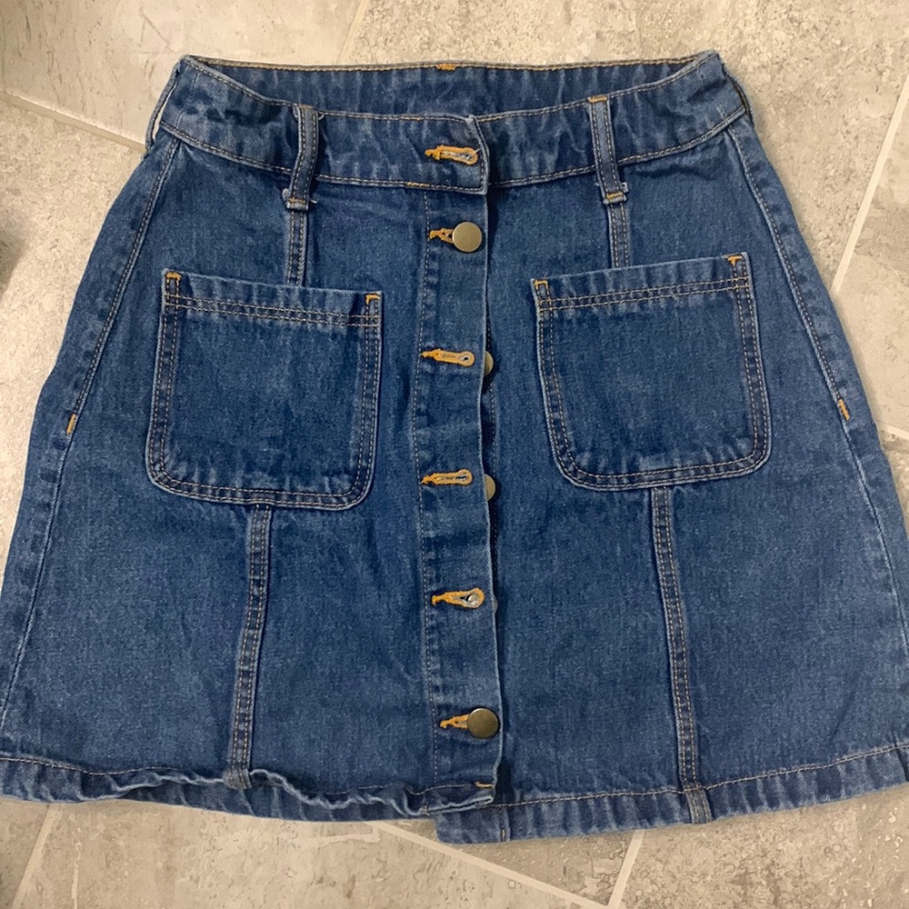 h&m denim skirt.